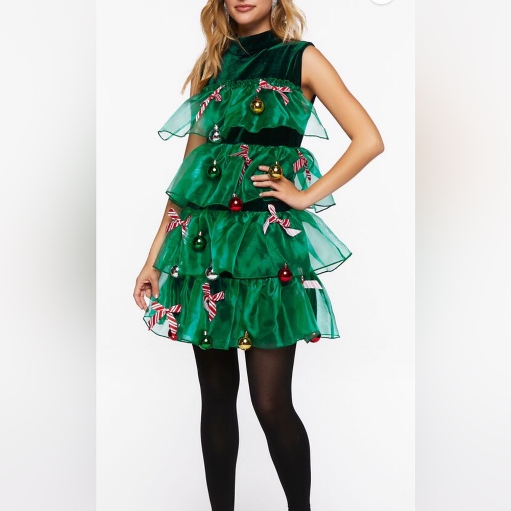Forever 21 Christmas Tree Holiday Dress